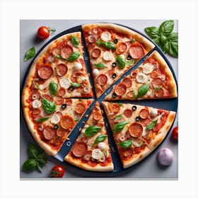 Pizza On A Plate 5 Canvas Print