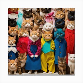 Cat Couture: Exploring a Parallel Purr-fection in Hyper-Detailed Wall Art Canvas Print