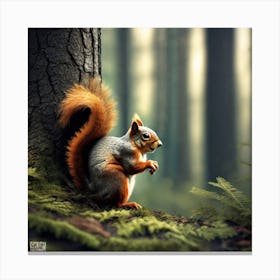 Squirrel In The Forest 178 Canvas Print