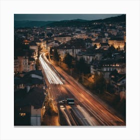 Cityscape At Night Canvas Print