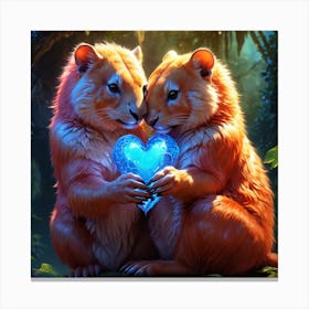 Love Glowing Love Element Animal 2 Canvas Print