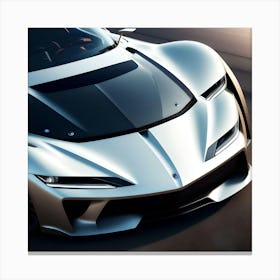 silver sports car closeup Canvas Print