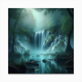 Waterfalls In The Forest 4 Toile