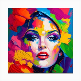 Face Portrait Abstract Oil Painting Canvas Print
