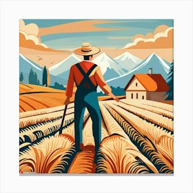 Farmer In The Field 1 Canvas Print