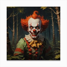 Clown In The Woods Canvas Print