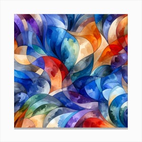 Abstract Watercolor Asymmetry Floral Flower Wall Art Canvas Print