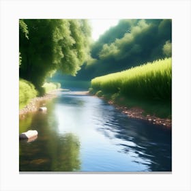 River In The Forest 10 Canvas Print
