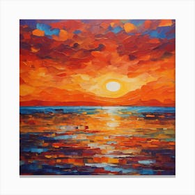 Sunset Over The Sea Canvas Print