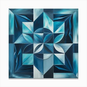 Geometric Shapes With Blue 3 Canvas Print