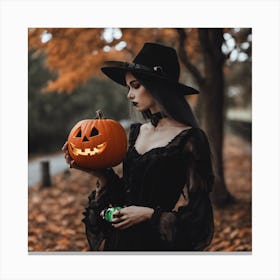 Halloween Witch Canvas Print