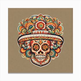 Day Of The Dead Skull 84 Canvas Print