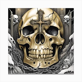 Skull And Cross 5 Canvas Print