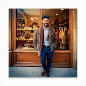 Firefly Young Spanish Man In A Retro Shop Window Scene 82717 Canvas Print