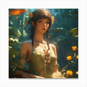 Fairy Girl In The Forest 5 Canvas Print