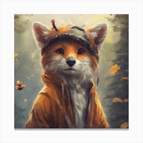 Fox In The Woods Canvas Print