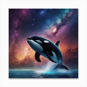 Orca Whale In Space 2 Canvas Print