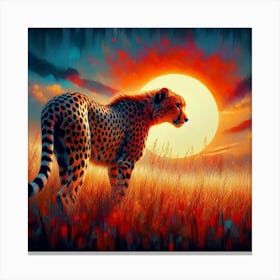 Cheetah In The Grass Canvas Print