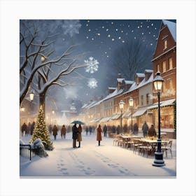 Christmas In The City Canvas Print