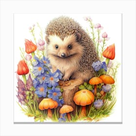 Hedgehog In The Forest Canvas Print