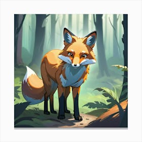 Fox In The Forest 21 Canvas Print