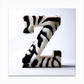 Zebra Letter Z Canvas Print