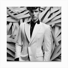 , Jean Paul Gabriel Couture Autumn Winter, Men, 201415blackandwhitemoonneck, In The Style Of Amy Jud (2) Canvas Print