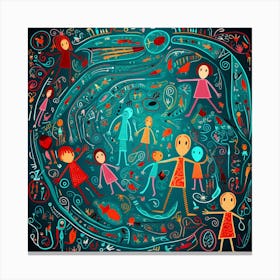 Doodles Children Canvas Print