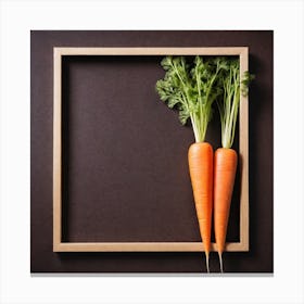 Carrots In A Wooden Frame 1 Canvas Print