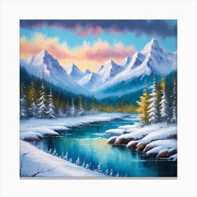 Snowy Mountains Canvas Print