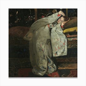 Asian Woman Sleeping Canvas Print