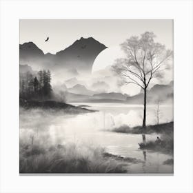 Misty Landscape Canvas Print