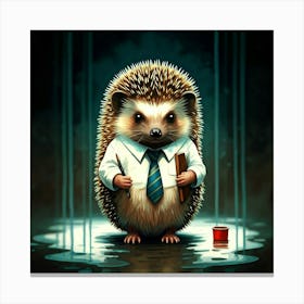 Hedgehog business Leinwandbild