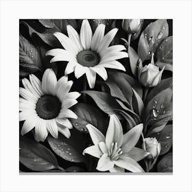 Black and White Abstract Art 128 Canvas Print