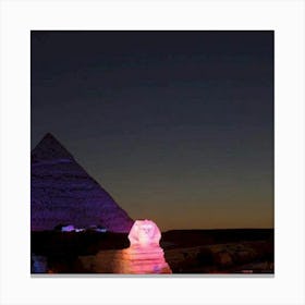 Giza Pyramids At Night Canvas Print