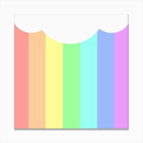 Rainbow Cloud Background Pastel Template Multi Coloured Abstract Canvas Print