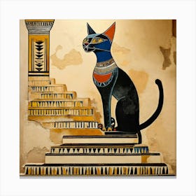 Painting of a Pharaonic cat wall art Canvas Print