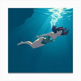 Mermaid Underwater Canvas Print