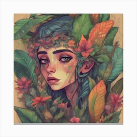 Girl In The Forest Canvas Print