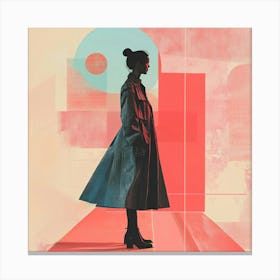 Woman In A Trench Coat Canvas Print