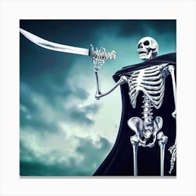 Skeleton With Sword 17 Canvas Print