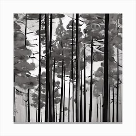Black And White Of Trees 1 Canvas Print