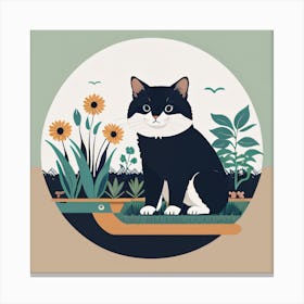 Cat In The Garden Canvas Print