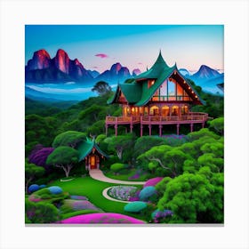 House In The Mountains Canvas Print