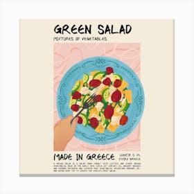 Green Salad Square Canvas Print