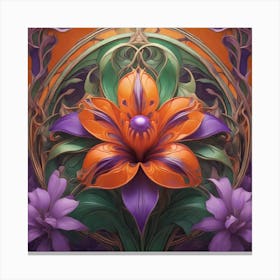 Tropical Abstract Flower Canvas Print