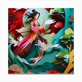 Girl in Forest Canvas Print