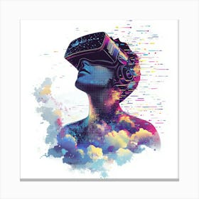 Vr Headset.Generated AI. Wall Art Print Canvas Print