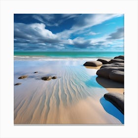 Beach, Ripples in the Golden Sand Canvas Print