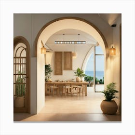 Arched Dining Room 1 Canvas Print